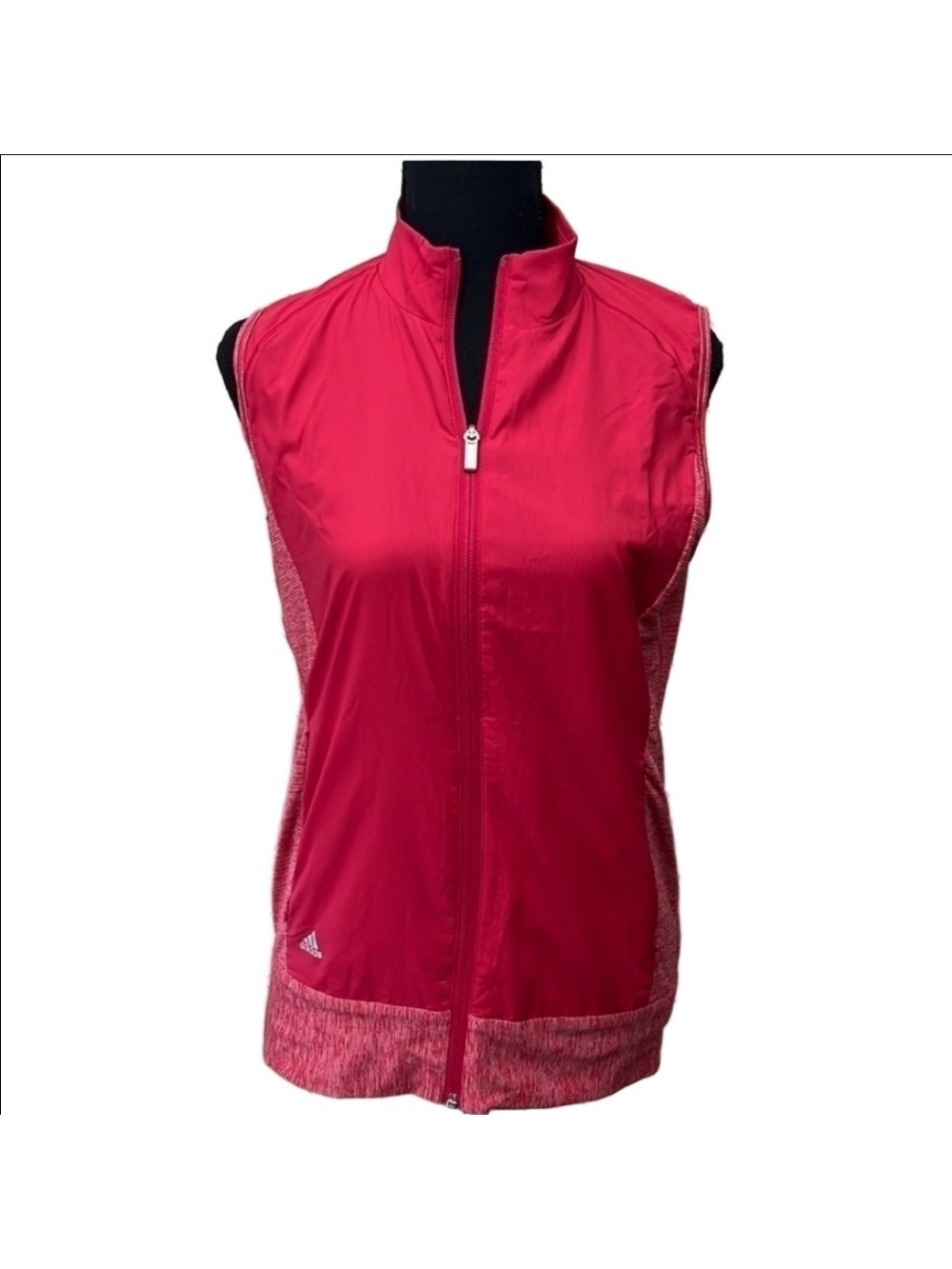 Adidas Golf Vest Womens Small Coral Pink Full Zip Sleeveless